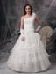 Nice A-line One Shoulder Floor-length Taffeta and Lace Wedding Dress