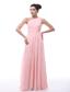 Minnesota Ruched and Beading Decorate Bodice Light Pink Chiffon One Shoulder Floor-length 2013 Prom / Evening
