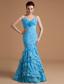 Mermaid Ruffles Prom Dress Organza Floor-length Straps