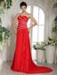 Wholesale Red Sweetheart Luxurious 2013 Prom Dress With Brush Train In Vermont