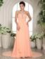Baby Pink Straps Beading and Ruch Prom Dress With Court Train In Wisconsin