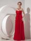 Wine Red Column Sweetheart Floor-length Chiffon Beading Prom Dress