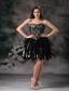 Black Ball Gown Sweetheart Mini-length Special Fabric Prom / Homecoming Dress