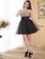 Black A-line Sweetheart Mini-length Tulle Beading Prom / Homecoming Dress