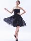 Brown A-line / Princess Strapless Knee-length Chiffon Bow Prom Dress