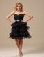 Apple Valley Ruched and Beading Decorate Bodice Ruffles Knee-length A-line Prom / Homecoming Dress