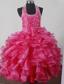 Beading Bowknot Ruffles Luxurious Ball Gown Little Girl Pageant Dress Halter Floor-length