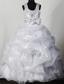 Beading Bowknot Organza and Sequin Fashionable Ball Gown Little Girl Pageant Dress Scoop Floor-length