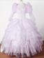 Embroidery With Beading Beautiful Ball Gown Little Gril Pageant Dress V-neck Floor-length