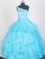 2013 Lovely Aqua Blue Little Gril Pageant Dress With Ruffles and Beading