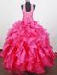 Beaded Decorate Halter and Bowknot For Little Girl Pageant Dresses With Ruffles