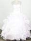 2013 Lovely Strapless Little Girl Pageant Dresses With Beading and Organza