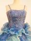Exquisite Appliques Ruffles Ball Gown Straps Floor-length Little Girl Pageant Dress