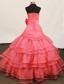 Beautiful Beading and Ruffled Layers Ball Gown Hater Little Girl Pageant Dress Floor-length