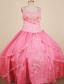 Applqiues Ball Gown 2013 Little Girl Pageant Dress Straps With Watermelon Organza