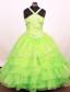 Exquisite Ruffled Layeres Little Girl Pageant Dress Spring Green Straps Floor-Length In 2013