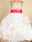 Custom Made Little Girl Pageant Dresses Ball Gown Square Neck Pick-ups White