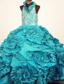 Perfect Little Girl Pageant Dresses Turquoise Halter Top Neck Ruffles Taffeta In 2013
