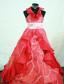 Customize Halter Top Red Organza Beaded Little Girl Pageant Dresses