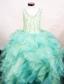 Custom Made Ruffles V-neck Organza Little Girl Pageant Dresses With Multi-color