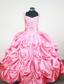 Pick-ups Straps Rose Pink Taffeta Beading Little Girl Pageant Dresses Custom Made