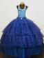 Brand New Beaded Halter Top Blue Organza Beading Little Girl Pageant Dresses