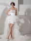 Lovely Column Sweetheart High-low Tulle Beading Wedding Dress
