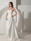 Simple A-Line / Princess Straps Court Train Taffeta Ruched Wedding Dress