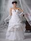 Dubuque Iowa Beaded Decorate Bodice Hand Made Flower Special Fabric Floor-length For 2013 Wedding Dress