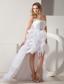White A-line Sweetheart High-low Satin and Organza Ruffles Prom Dress