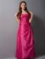 Coral Red Column Sweetheart Ankle-length Taffeta Hand Made Flowers Prom Dress
