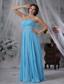 Sioux Center Iowa Pleat Decorate Bodice Beaded Decorate Wasit Aqua Blue Organza Floor-length Lovely Style For 2013 Prom / Evening Dress