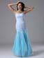 Mermaid Light Blue and Beading In Cerritos California For Prom / Evening Dress Organza and Satin