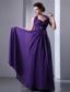 Purple Empire Halter Top Prom Dress Backless Chiffon Beading
