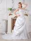 Gorgeous A-line Straps Court Train Taffeta Lace Wedding Dress
