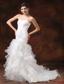 Mermaid Ruched Bodice and Ruffled layers For 2013 Modest Wedding Dress With Beading