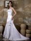 Gorgeous Mermaid Strapless Court Train Satin Hand Made Flower Wedding Dress
