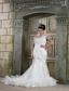 Custom Mermaid One Shoulder Court Train Organza Ruffles Wedding Dress