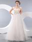 Beautiful White A-line Straps Prom / Evening Dress Tulle Beading Floor-length