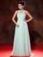 Beautiful Apple Green Prom Dress Straps Chiffon Ruch Empire Floor-length