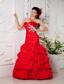 Beautiful Red Mermaid Sweetheart Prom / Evening Dress Taffeta Appliques Floor-length