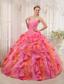 Multi-colored Ball Gown Sweetheart Floor-length Organza Appliques Quinceanera Dress