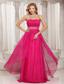 Hot Pink Column Strapless Beading and Ruch 2013 Prom Dress Party Style