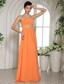 Stylish Orange Red Beading and Ruch Prom Dress With Strapless