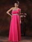 2013 Payson Arizona One Shoulder Hot Pink Beaded Decorate Prom Dress