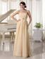 Champagne Ruch and Beading Chiffon Prom Dress For New Arrival