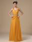 Hattiesburg Straps Beaded Decorate Bust Wasit Gold Chiffon Floor-length 2013 Prom / Evening Dress
