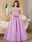 Lavender A-line Sweetheart Floor-length Organza Beading Prom / Evening Dress