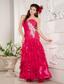 Hot Pink Empire Sweetheart Ankle-length Chiffon Appliques Prom / Evening Dress