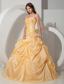 Yellow Ball Gown Sweetheart Floor-length Taffeta Beading Quinceanera Dress